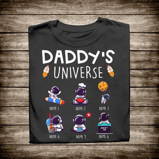 Daddy's Universe Personalized T-shirt Amazing Gift For Father Papa