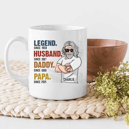 The Legend Grandpa Old Man Personalized Mug - Best Gift Father's Day