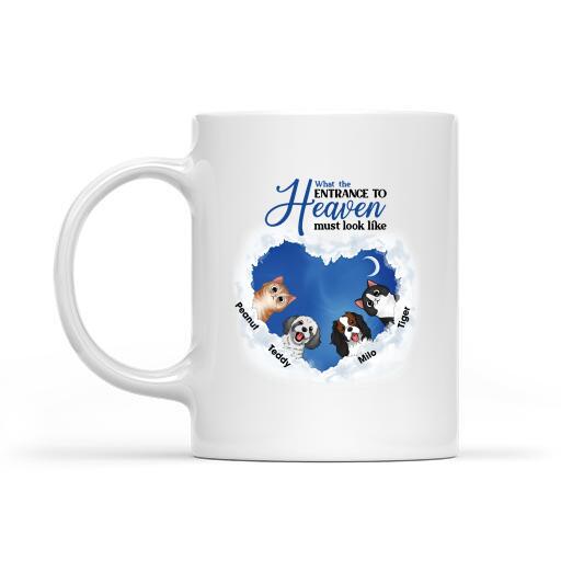 Entrance To Heaven Dogs Cats Personalized Mug, Best Gift For Dogs Cats Lovers
