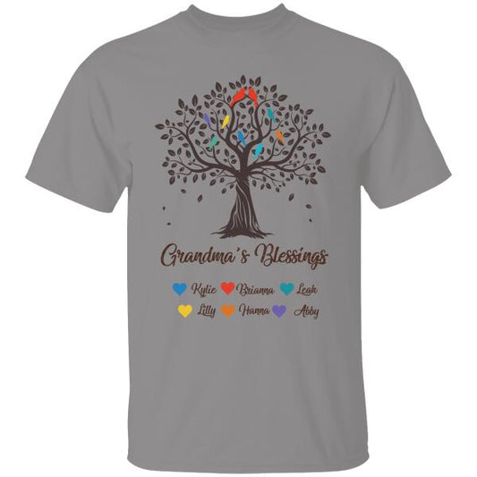 Grandma's Blessings Personalized T-shirt Special Gift For Mom Mother Grandma