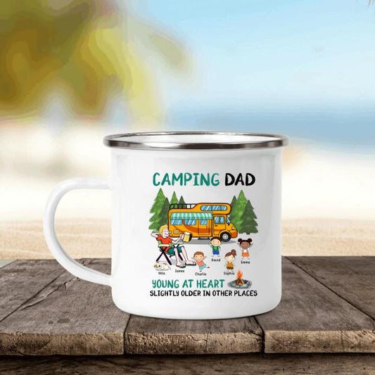 Camping Dad At Young Heart Personalized T-Shirt, Mug, Best Gift For Family