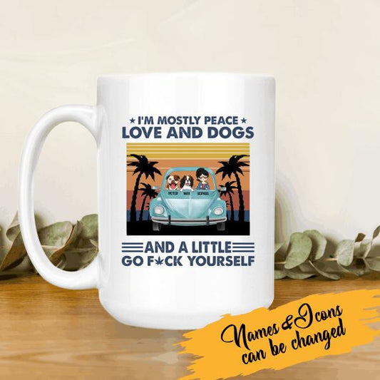 I'm Mostly Peace Love And Dog Personalized T-shirt For Dog Lover Amazing Gift For Friends