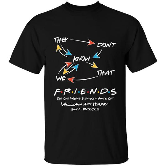 They Don't Know That We Friends, The One Where Everybody Finds Out Personalized T-shirt And Mug, Best Gift For Friends