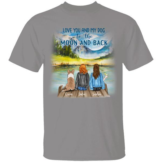 I Love You And My Dog To The Moon And Back Personalized T-shirt Mug Fleece Blanket For Dog Lover Friends