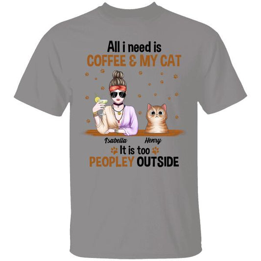 All I Need Is Coffee And My Cat Personalized T-shirt For Cat Lovers Special Gift For Friends