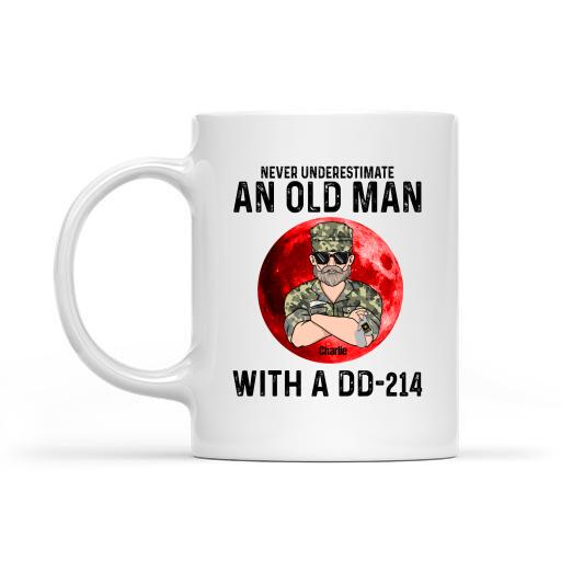 Never Underestimate An Old Man With A DD-214 Personalized Shirt For Dad Father Papa