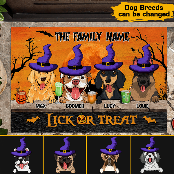 Happy Halloween Lick Or Treat Customized Doormat, Best Gift For Halloween Home Decoration