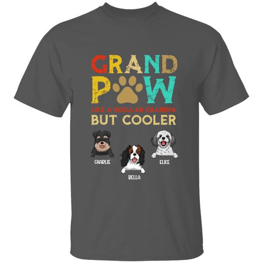 Personalized Dog Shirt Grandpaw Regular Cooler Grandpa Dad, Gifts for Dog Lovers