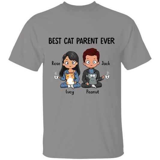 Best Cat Parent Ever Personalized T-Shirt, Gift For Cat Lovers