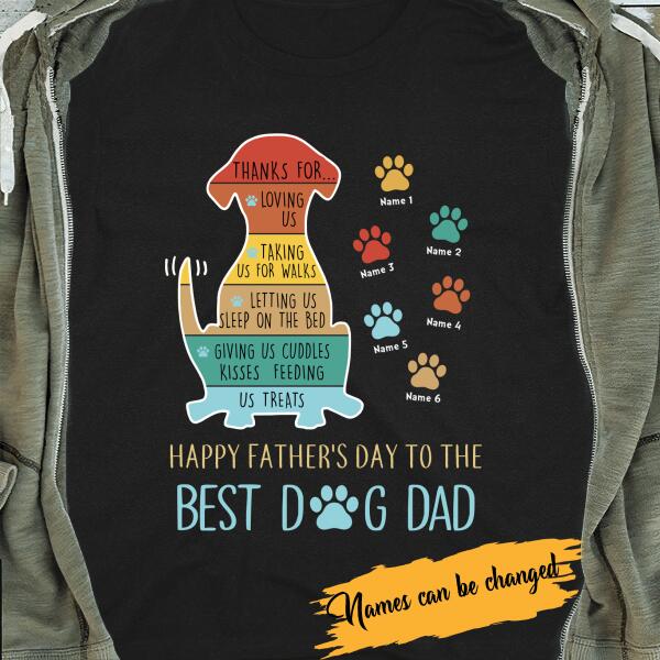 Best Dog Dad Vintage T-shirt Personalized Gift For Father Dog Lover