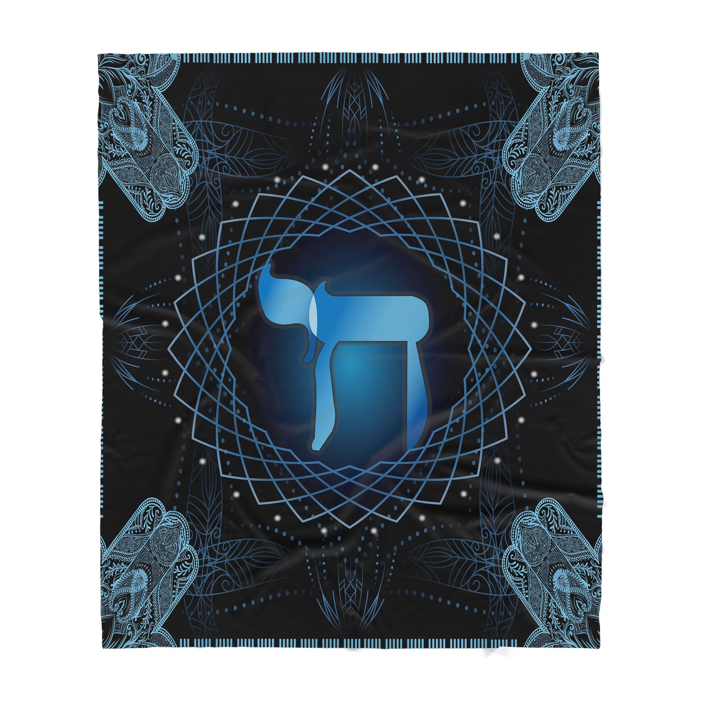 Custom Blanket Chai Symbol Hamsa Hand Sherpa Blanket MEI