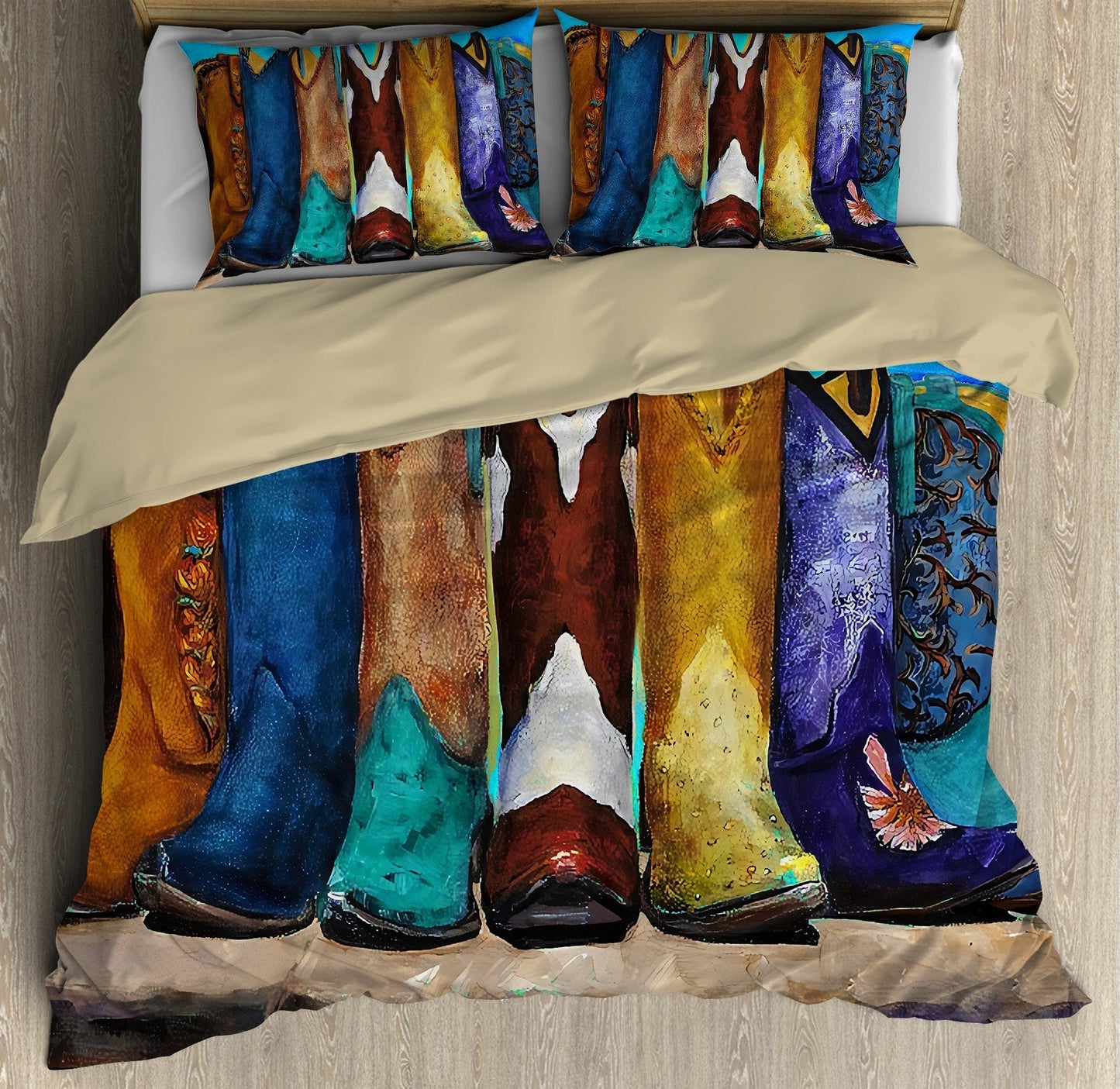 Cowboy Shoes Combo Bedding Set