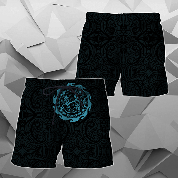 Maori Tangaroa Tattoo New Zealand All Over Hoodie - Blue NVD - Amaze Style™-Apparel