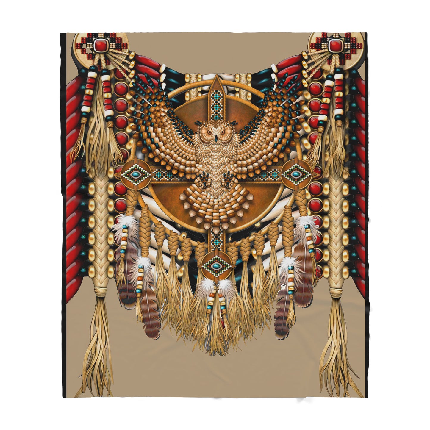 Custom Blanket Native Owl Sherpa Blanket TQH