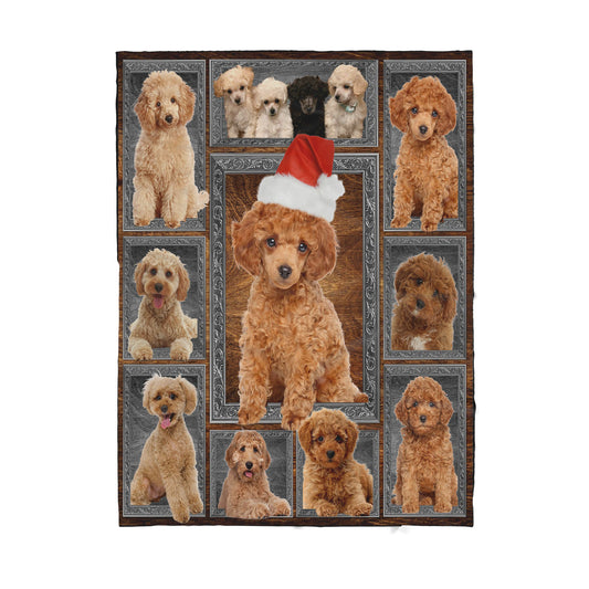 Custom Blanket Poodle - Gift For Dog Mom - Sherpa Blanket HG