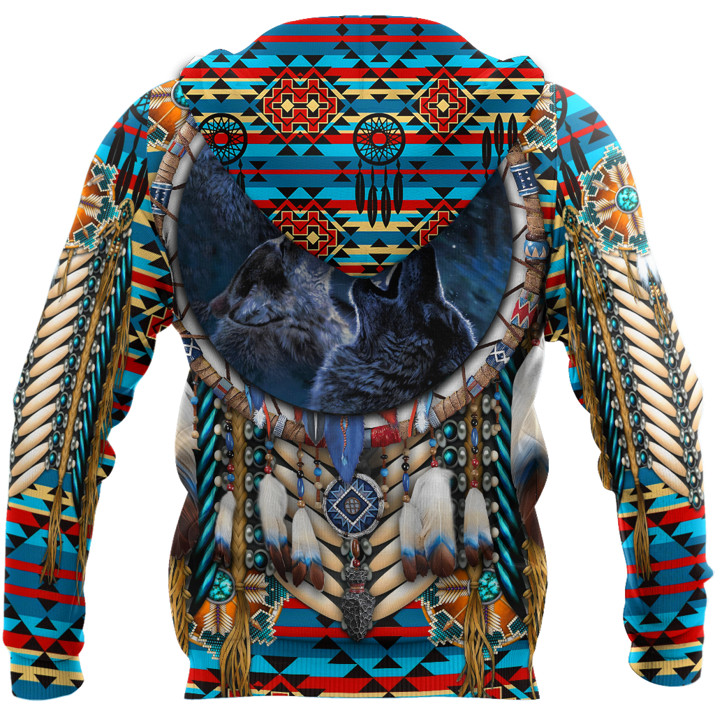 Premium All Over Print Native American Wolves Shirts MEI