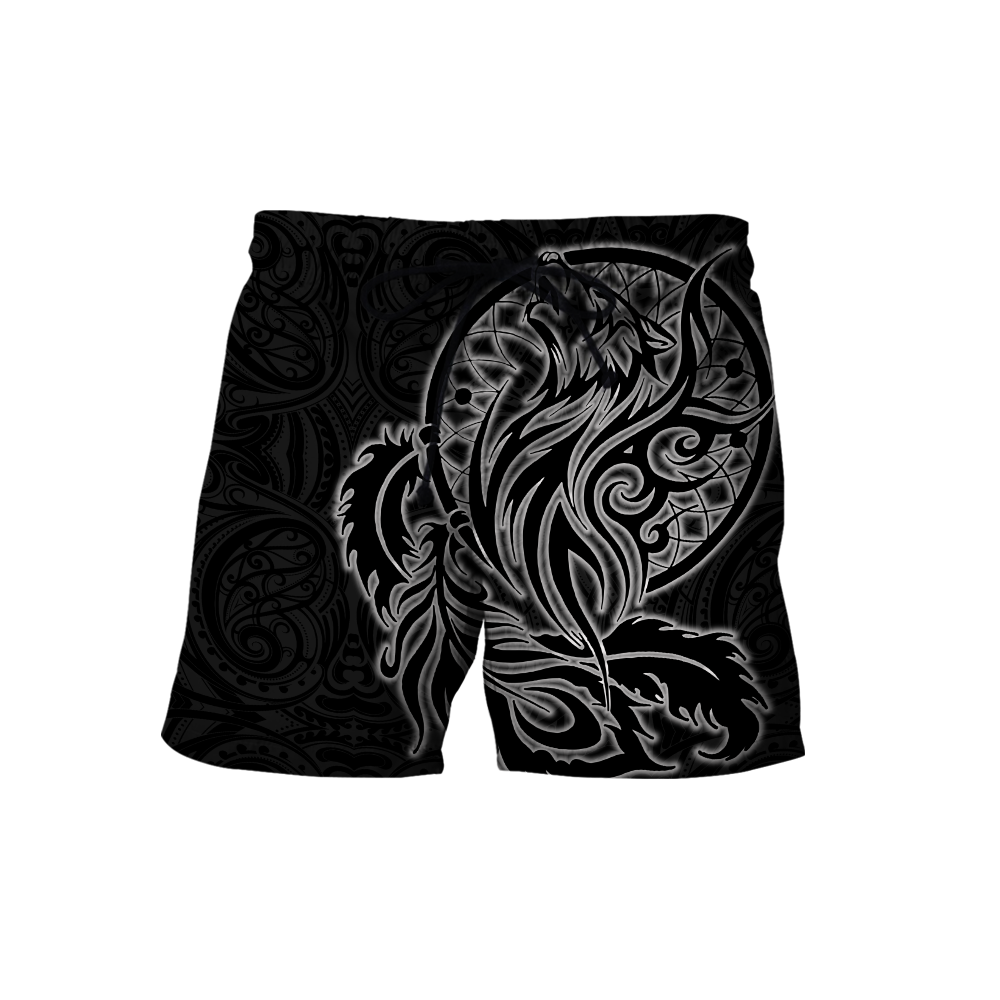 Maori dream catcher wolf tattoo 3d all over printed shirt and short for man and women HHT17072002