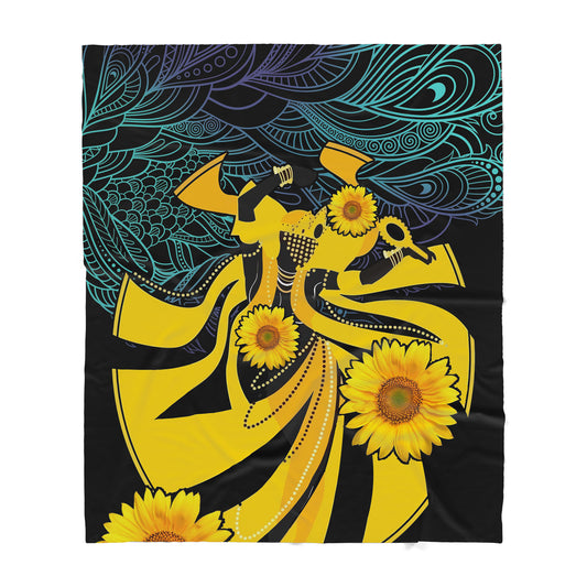 Custom Blanket - African God Dancing - Deluxe Sherpa Blanket ML