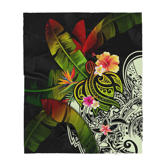 Polynesian Turtle Sherpa Blanket ML