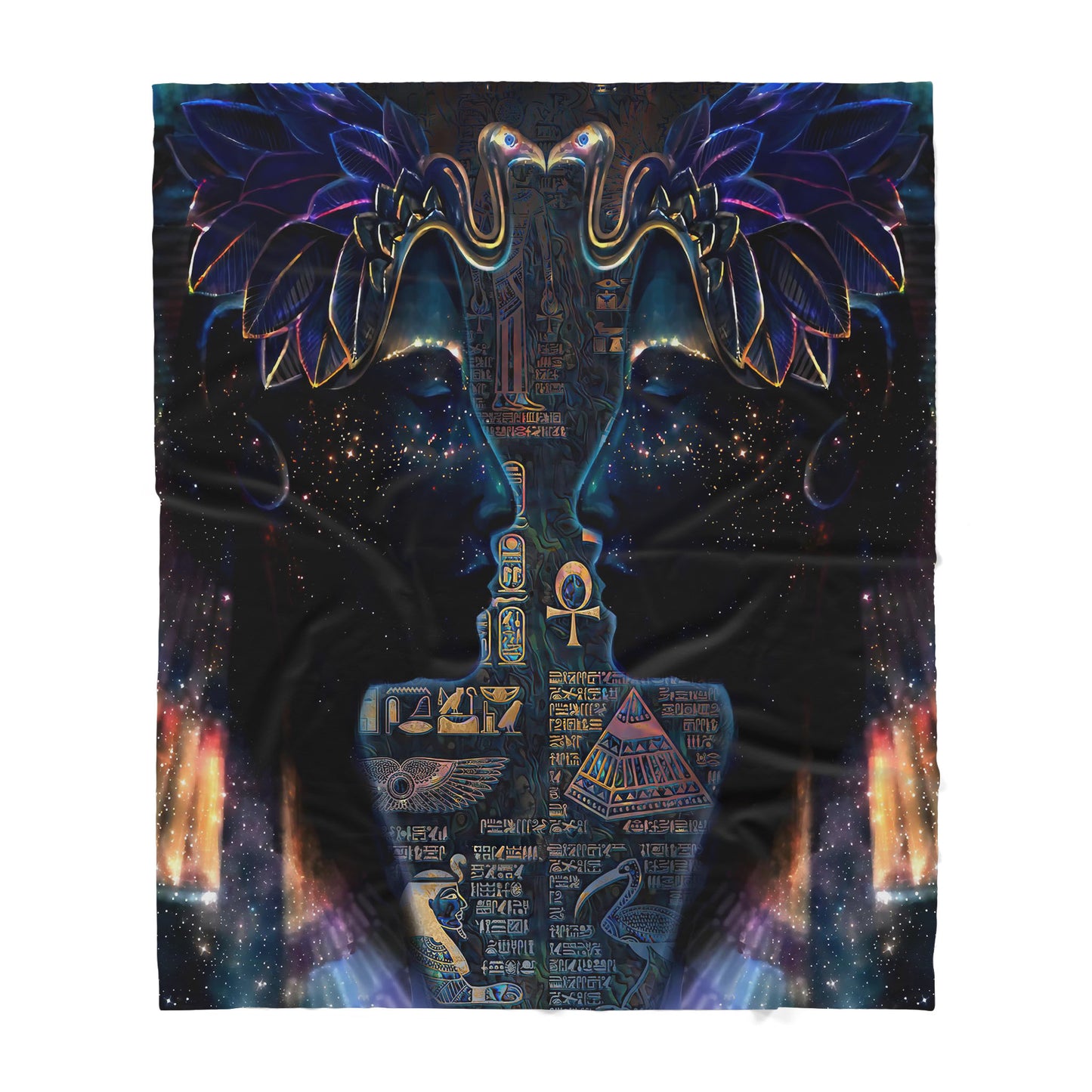 Custom Blanlet Ancient Egyptian Nekhbet Goddess Sherpa Blanket MEI
