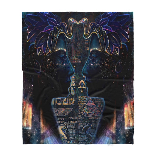 Custom Blanlet Ancient Egyptian Nekhbet Goddess Sherpa Blanket MEI