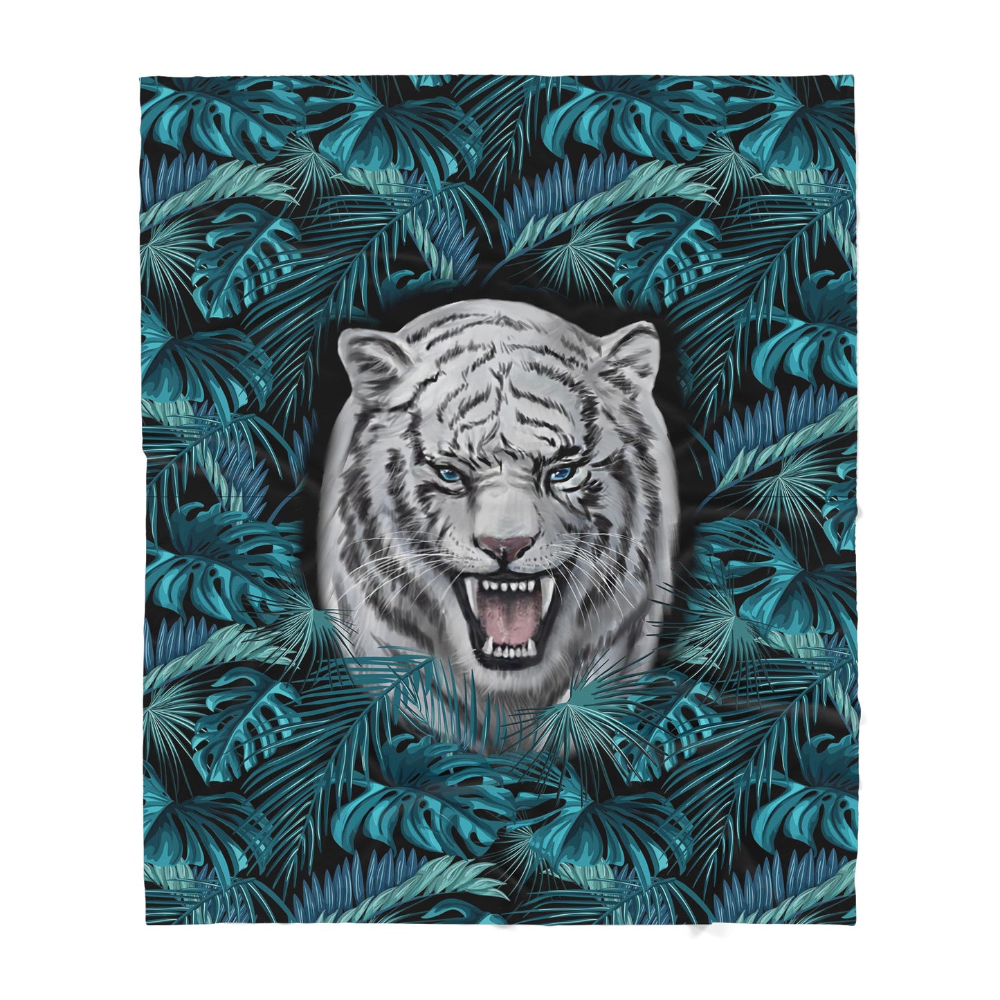 Custom Blanket White Tiger Sherpa Blanket TQH