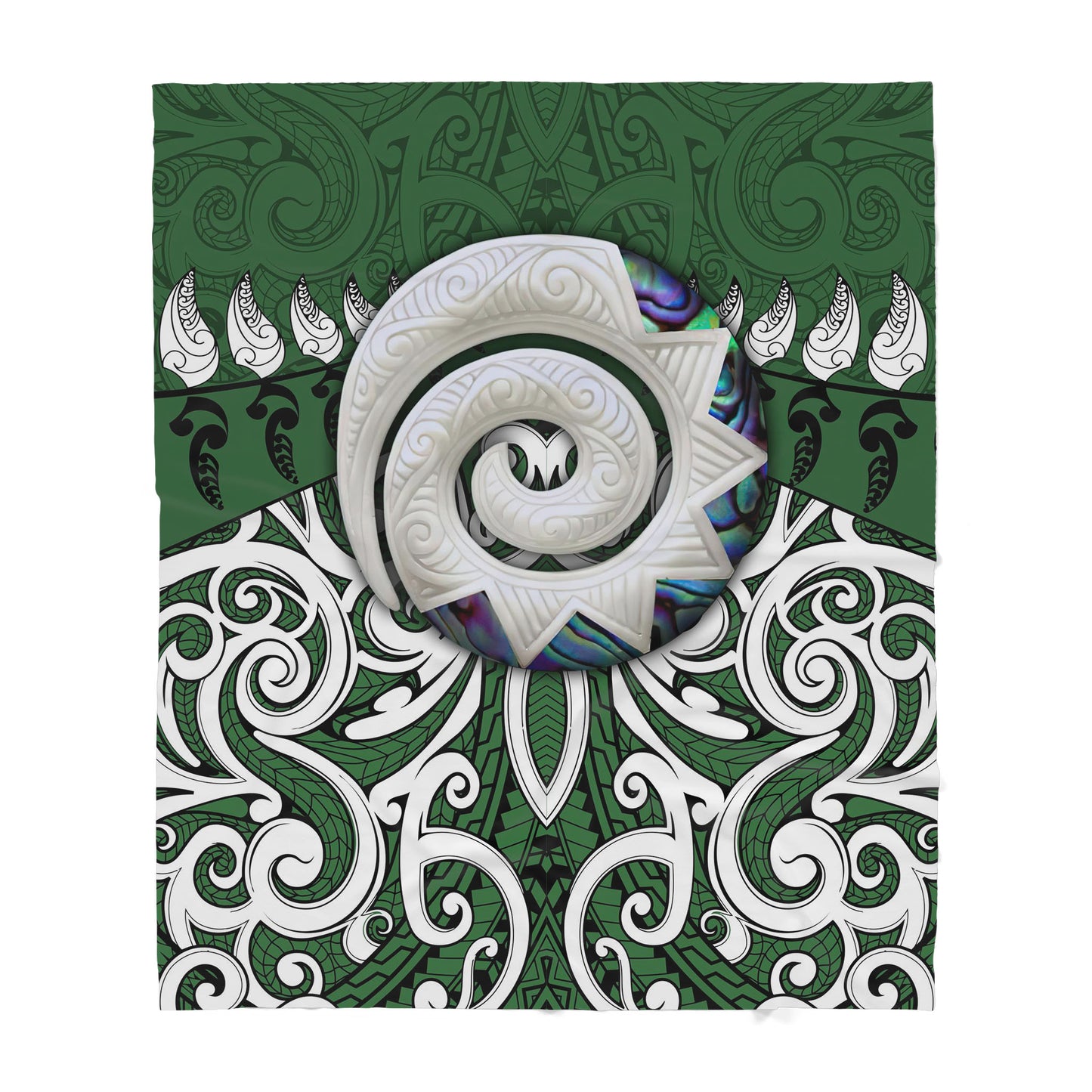 Custom Blanket Maori Paua Shell Koru Horu - Sherpa Blanket DL