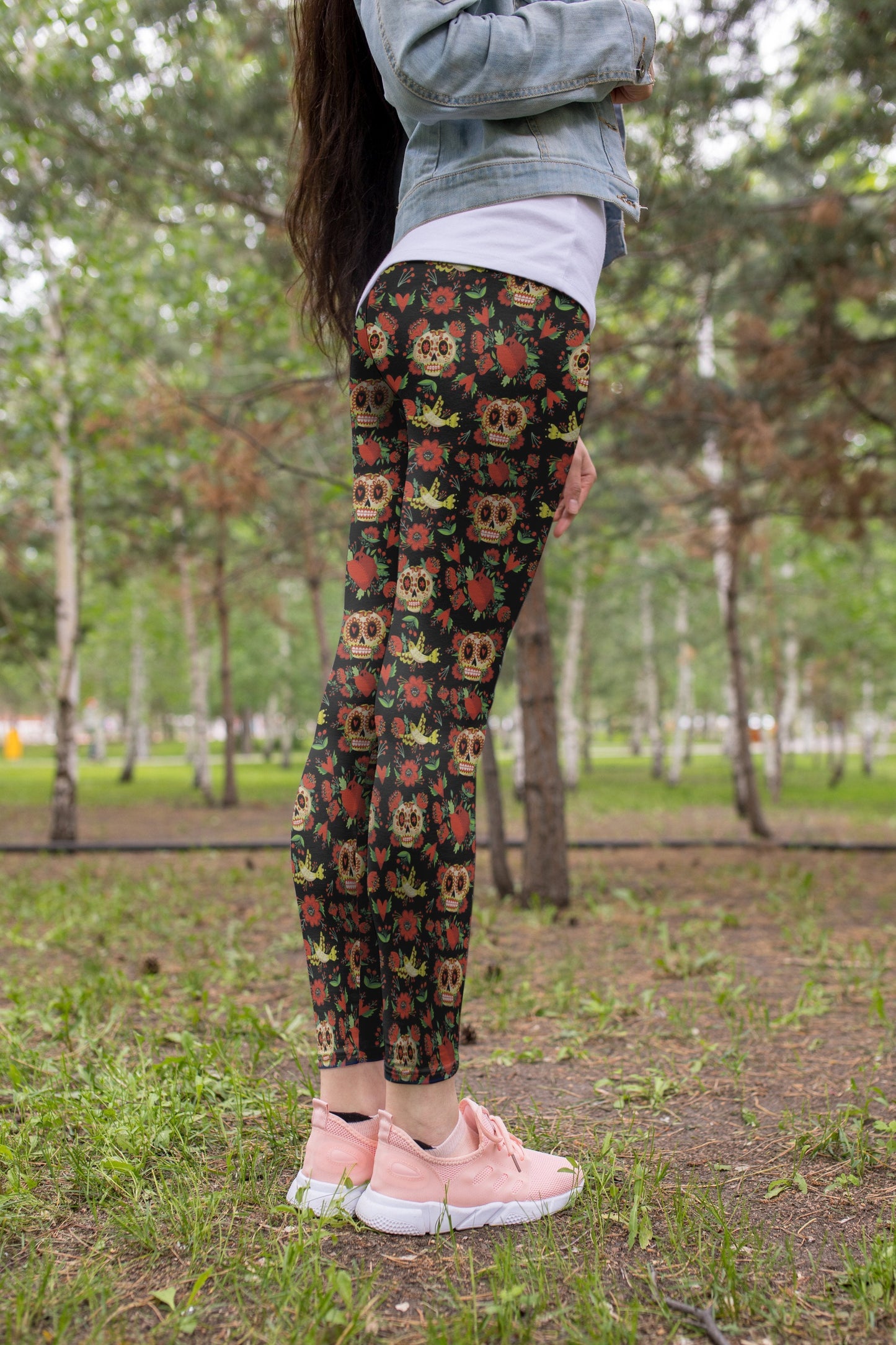 3D All Over Print Skull Bird Legging - Amaze Styleโข-Apparel