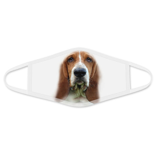 Grey Hound Funny Face - Face Mask White DL