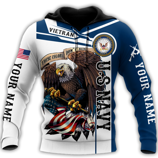 Custom name US Navy Veteran 3d printed shirts Proud Military