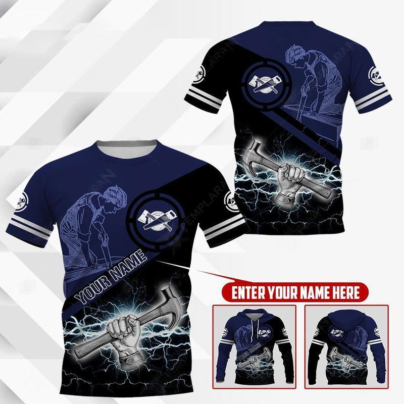 Premium Carpenter Custom Name 3D All Over Printed Unisex Shirts