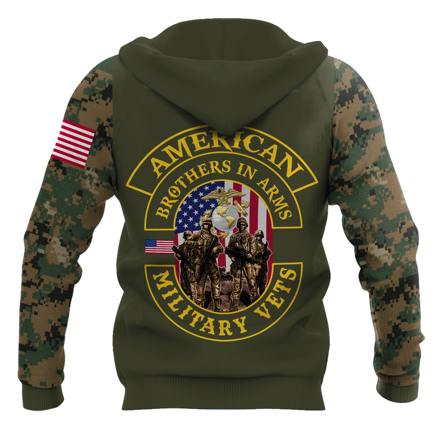 Custom name US Marine Corps Veteran Brothers in arms 3D print shirts Proud Military