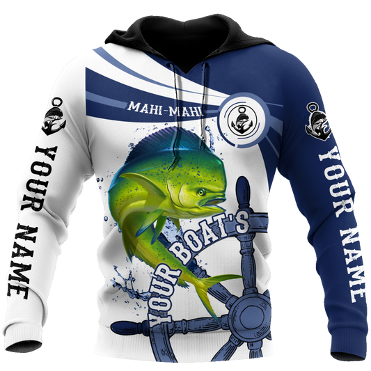Custom name Mahi mahi fishing boat team Catch and Release 3D Design print shirts