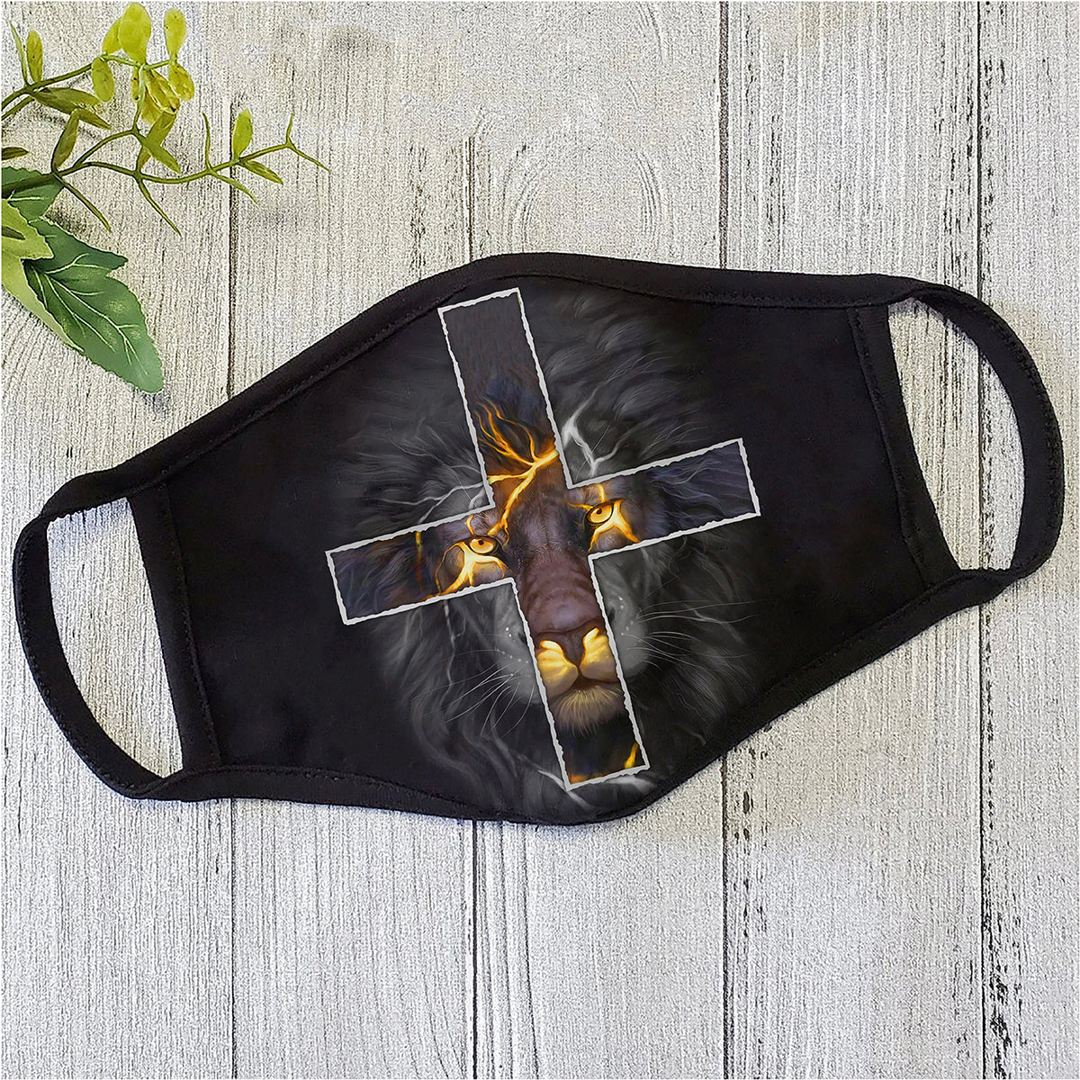 Christian Jesus Lion Thunder Gold Cross Mask TT