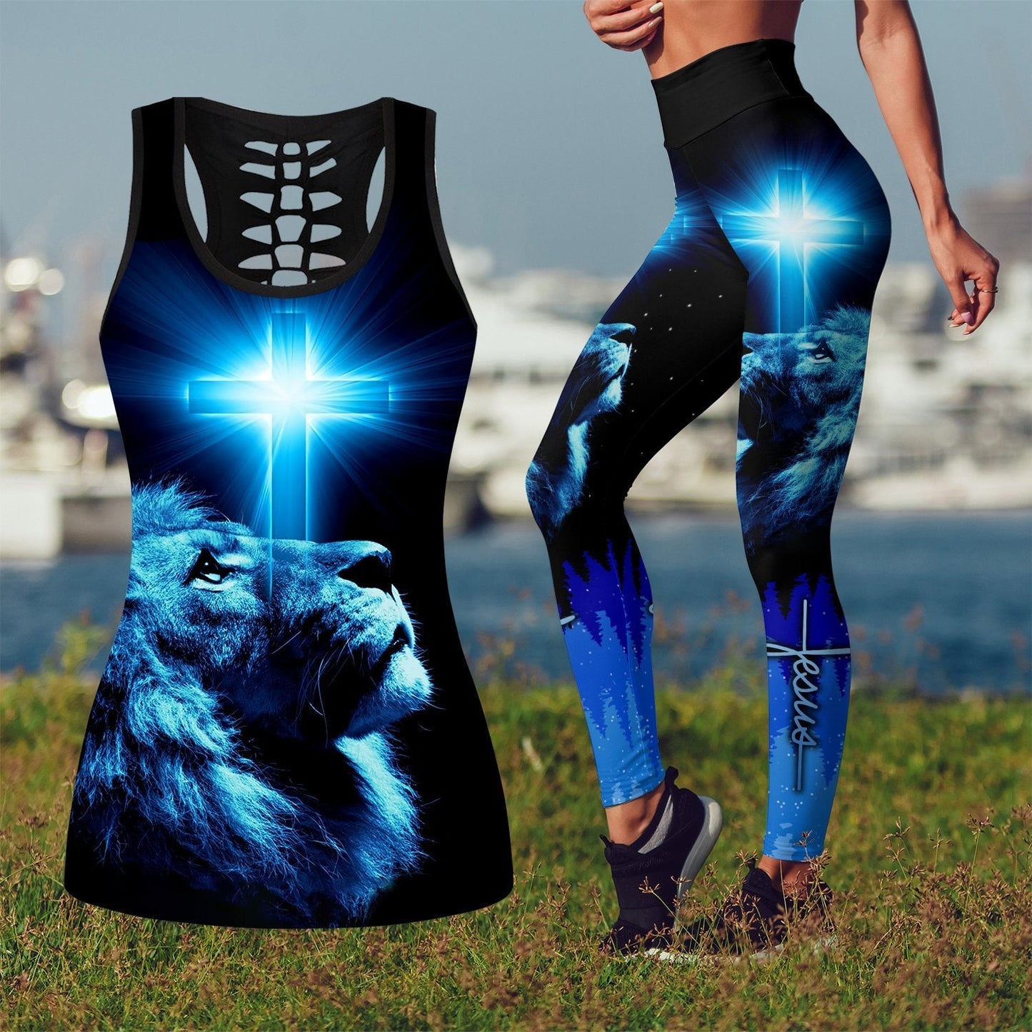 My God-Jesus Combo Tank + Legging AM200401 - Amaze Style™-Apparel