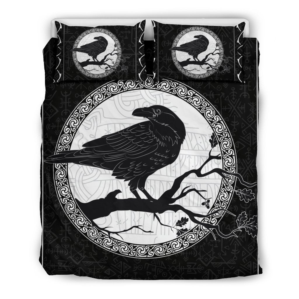 Viking bedding set - Raven and oak branch NN8 - Amaze Styleโข-BEDDING SETS