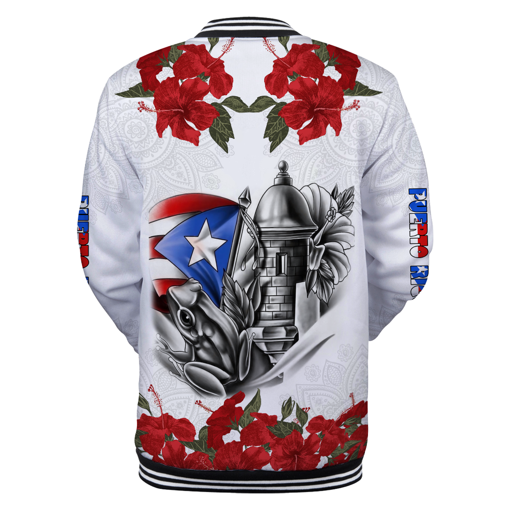 Manga Flower Puerto Rico Baseball jacket 3D All Over Printed Shirts MH24022104