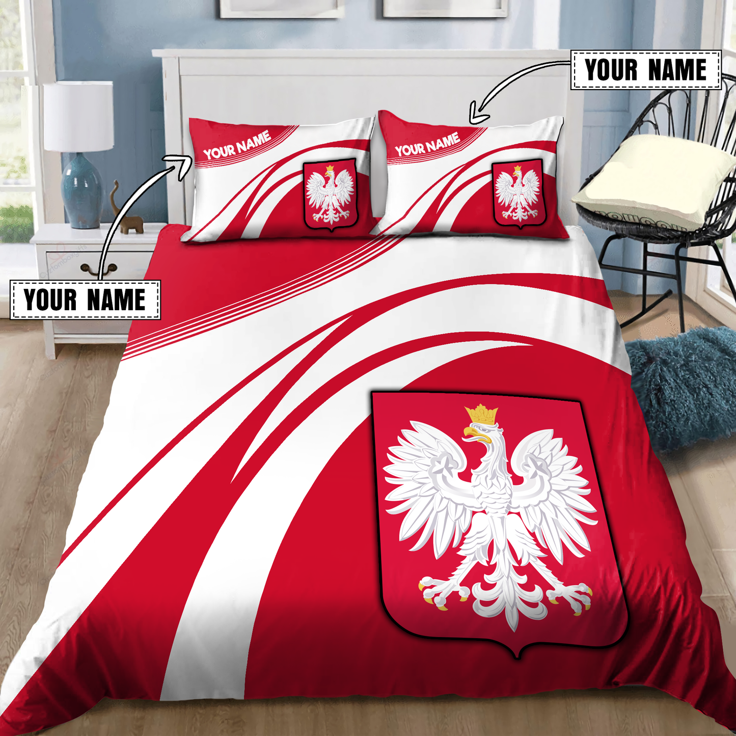 Customize Polska 3D all over printed bedding set