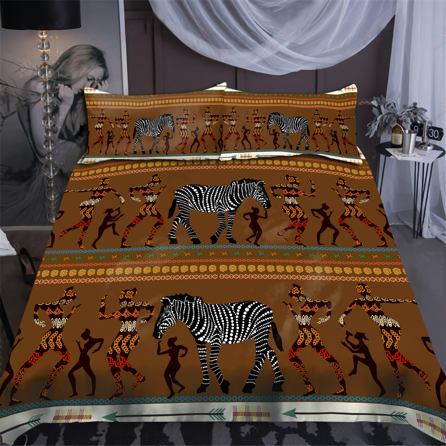 Aboriginal Zebra Dancing women Australia Culture art Bedding set