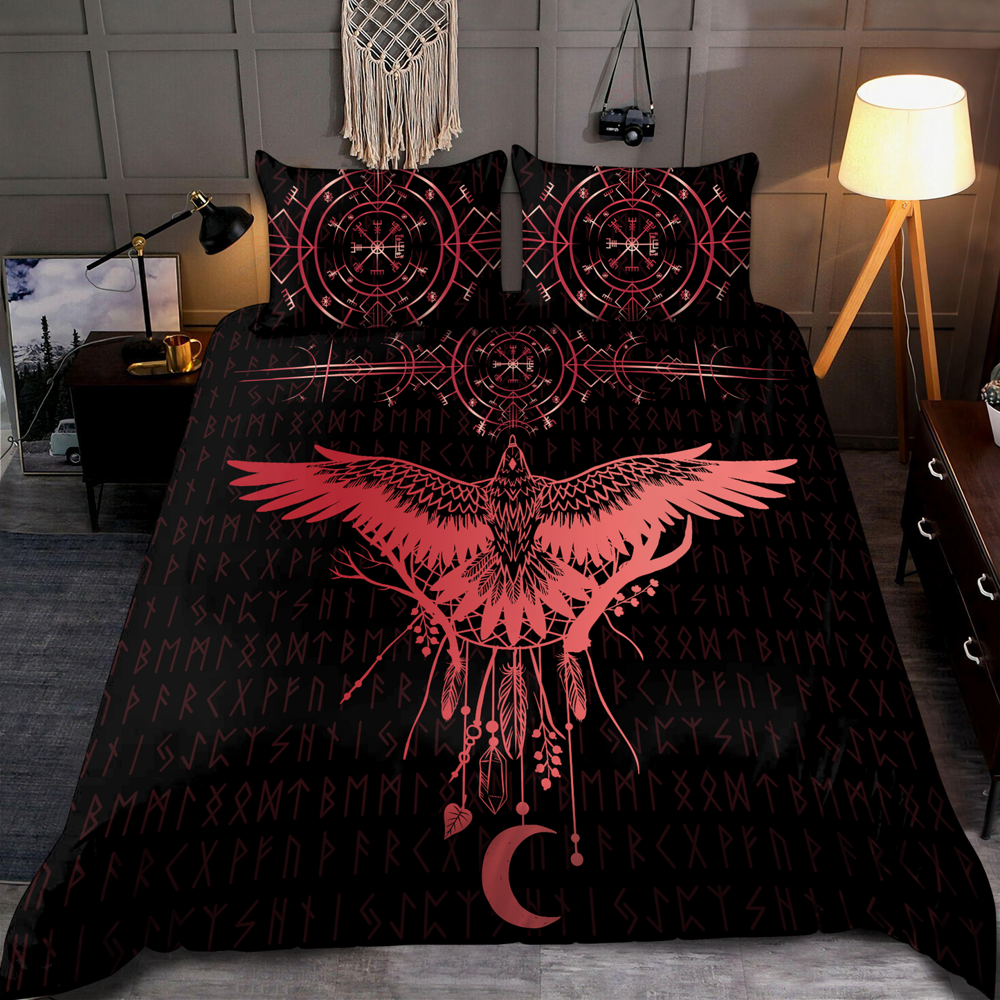 Premium Viking Gear Viking Bedding Set - Raven