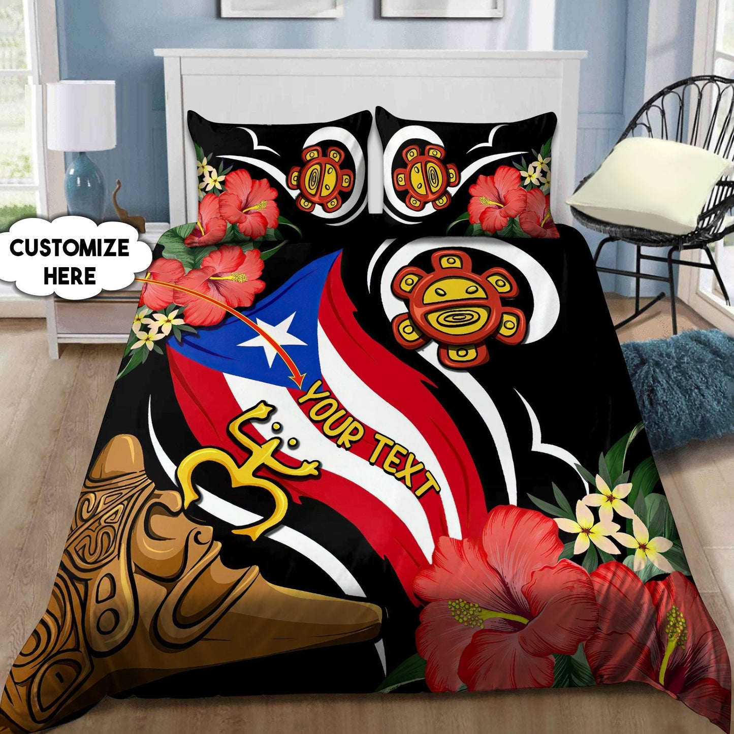 Customize Name Loving Puerto Rico Bedding Set