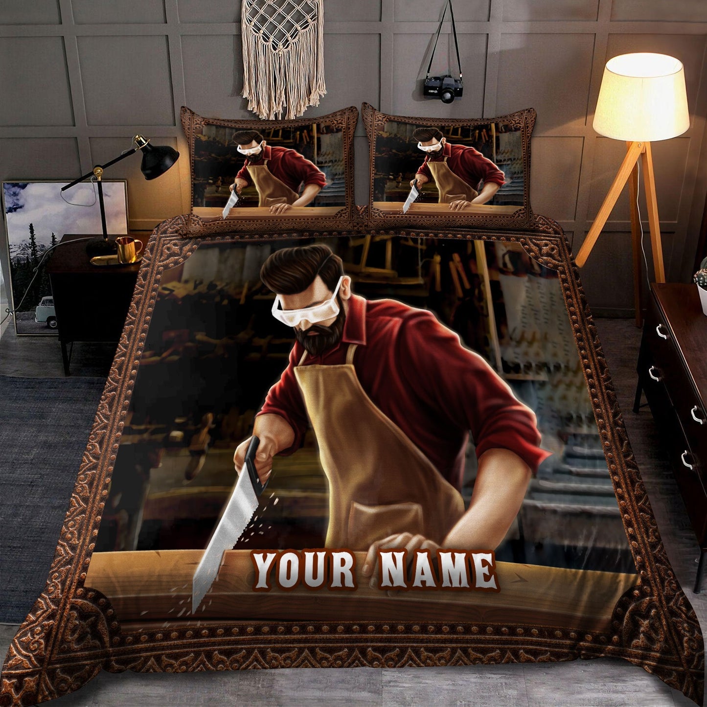 Personalized Name Carpenter Bedding Set Ver 2