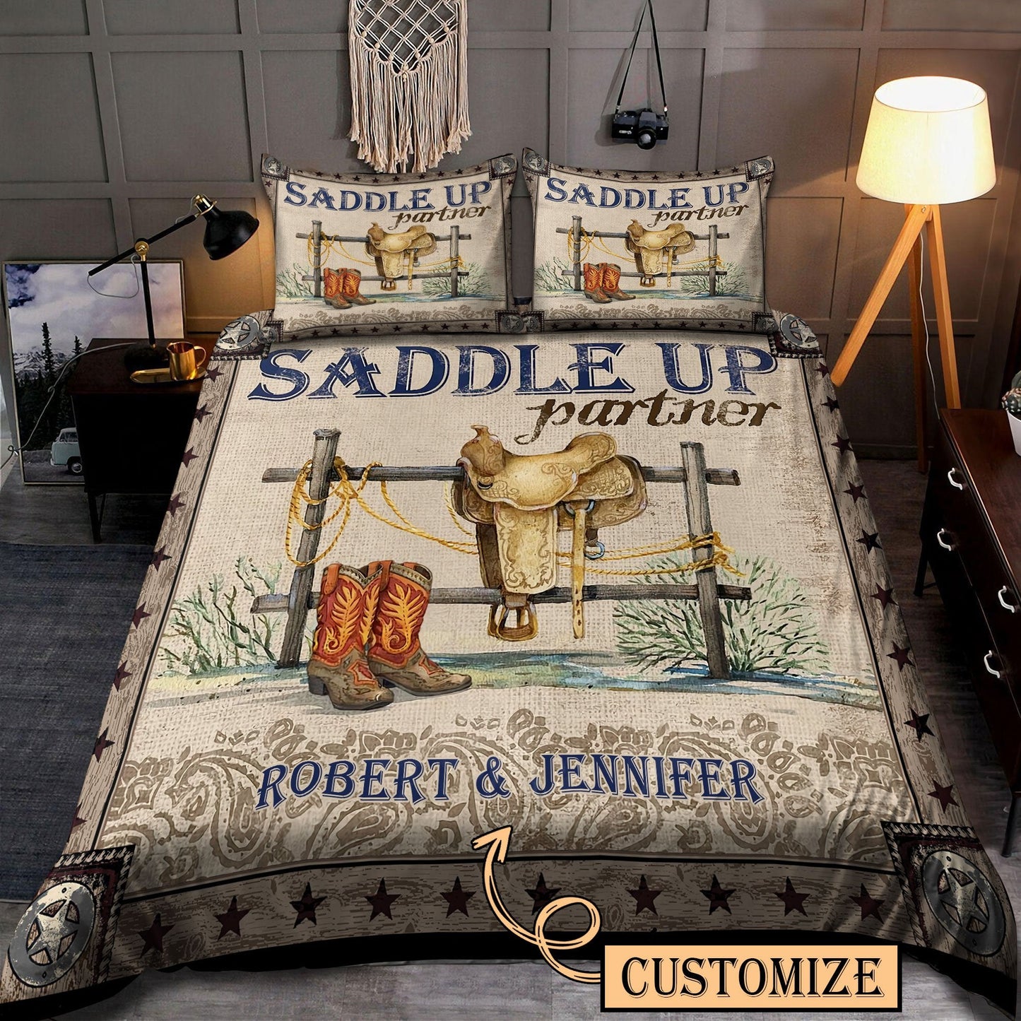 Personalized Name Rodeo Bedding Set Saddle Up Partner