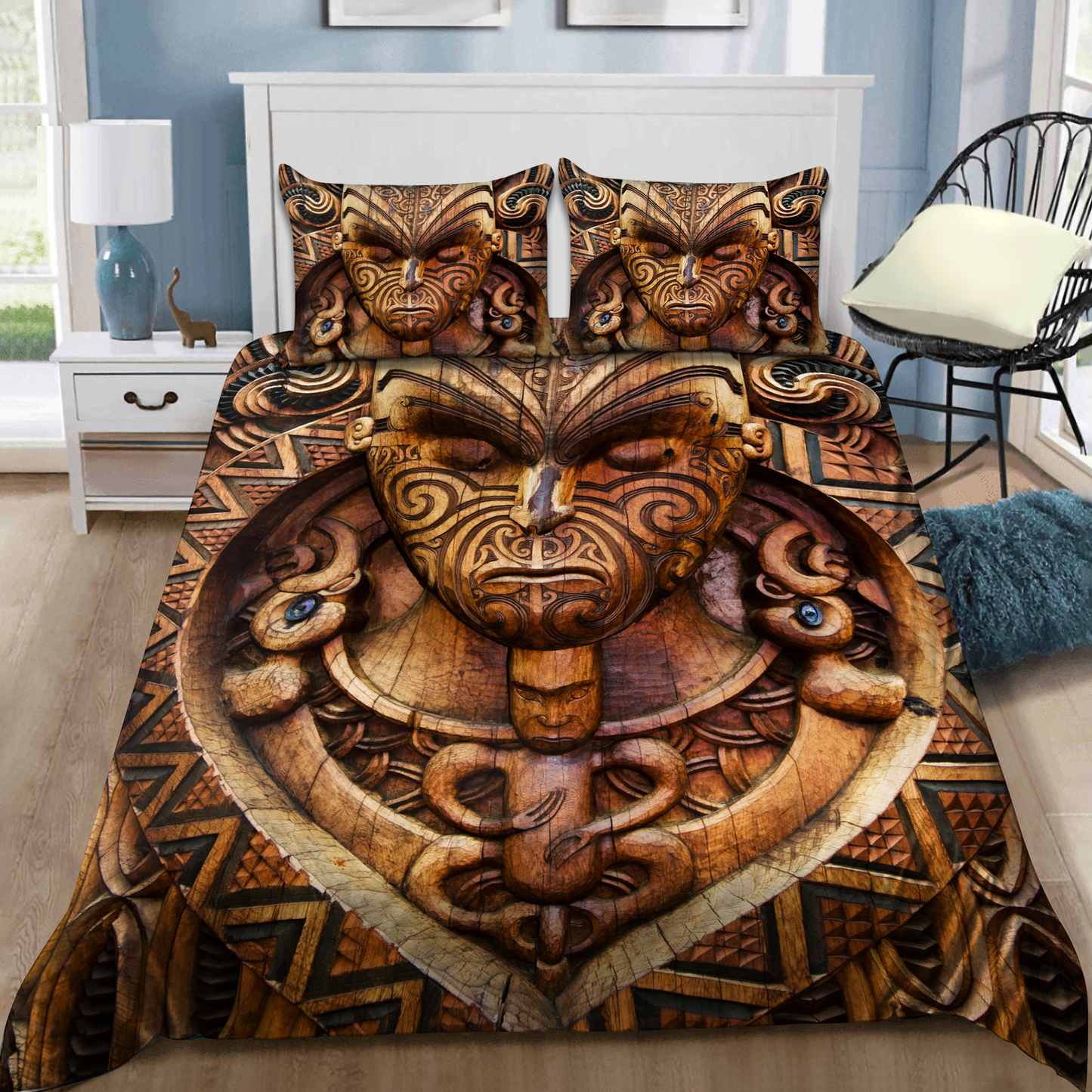 Carved Maori Wood Bedding Set No 1 VP17072105.S2