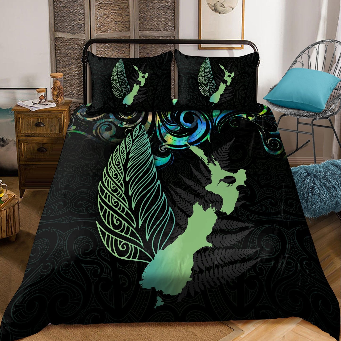 New Zealand Aotearoa Maori And Fern Bedding Set NTN12062101