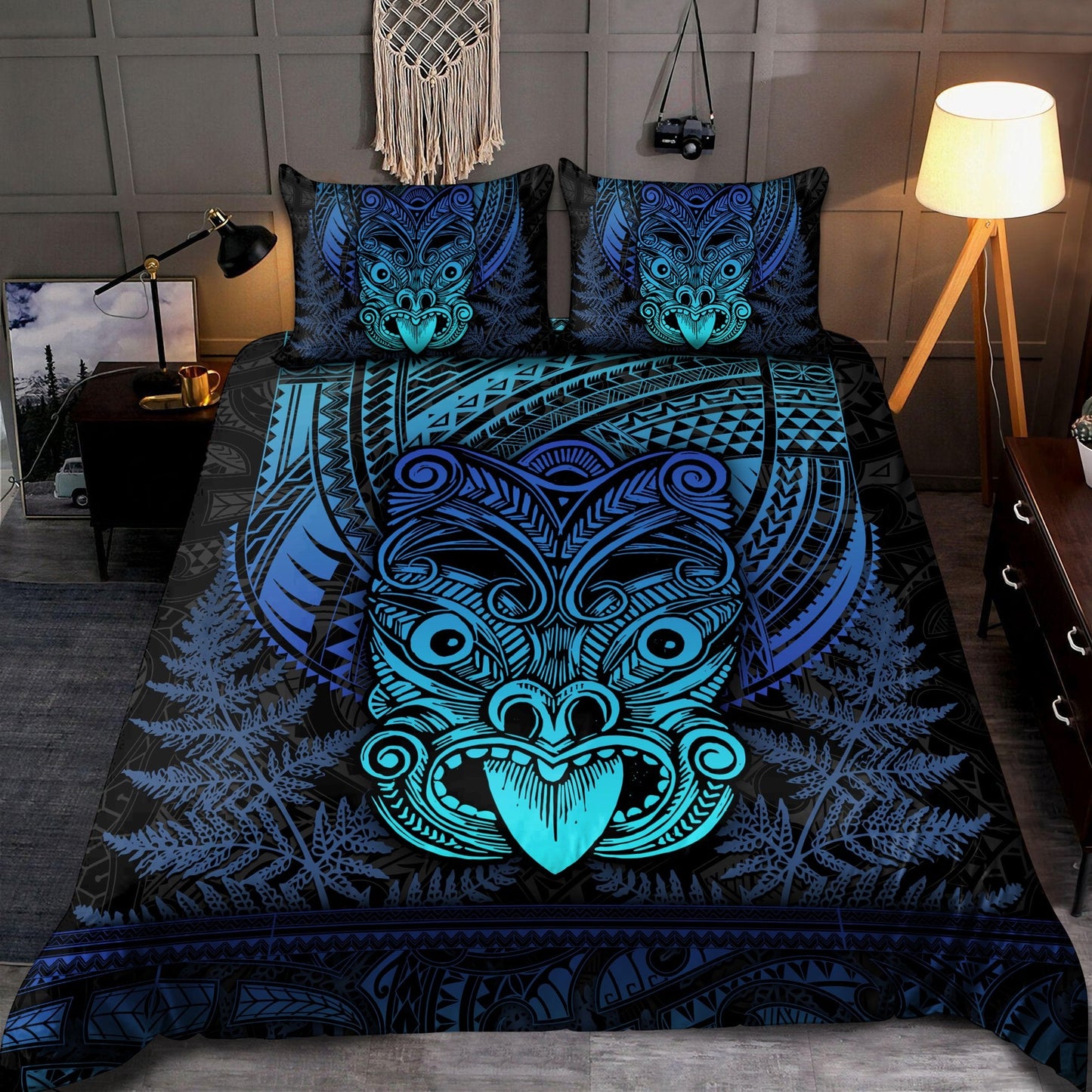 Maori Haka Dance Blue Bedding Set TNA15072101