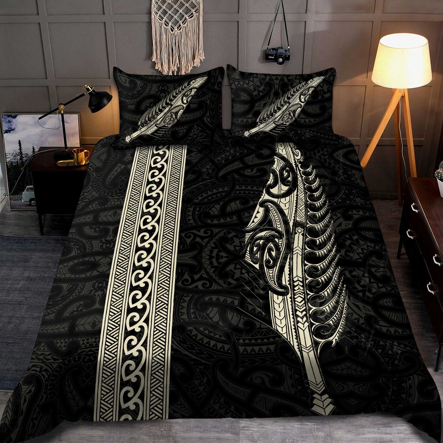 Maori Silver Fern Gold Bedding Set AM15072104