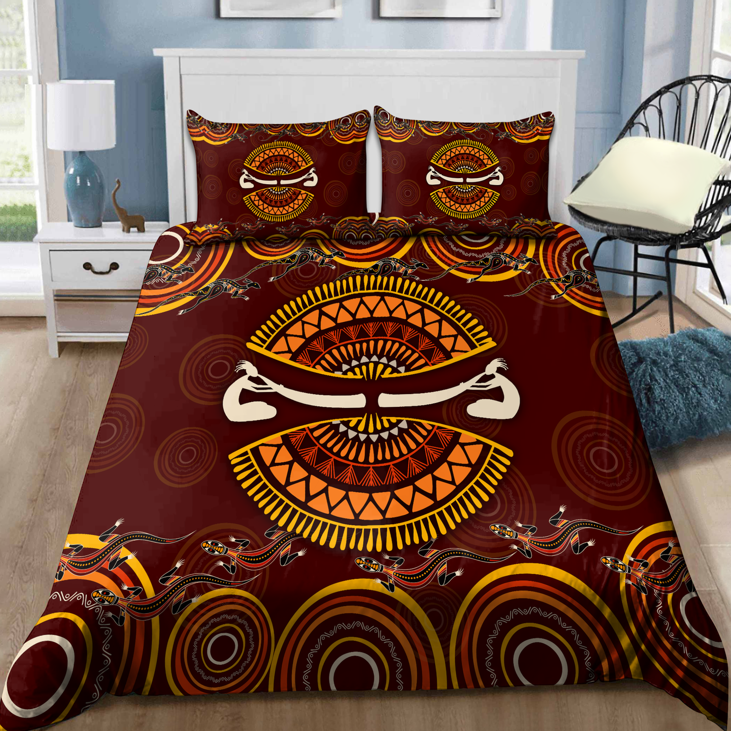 Aborignail Didgeridoo Australia Culture art Bedding set