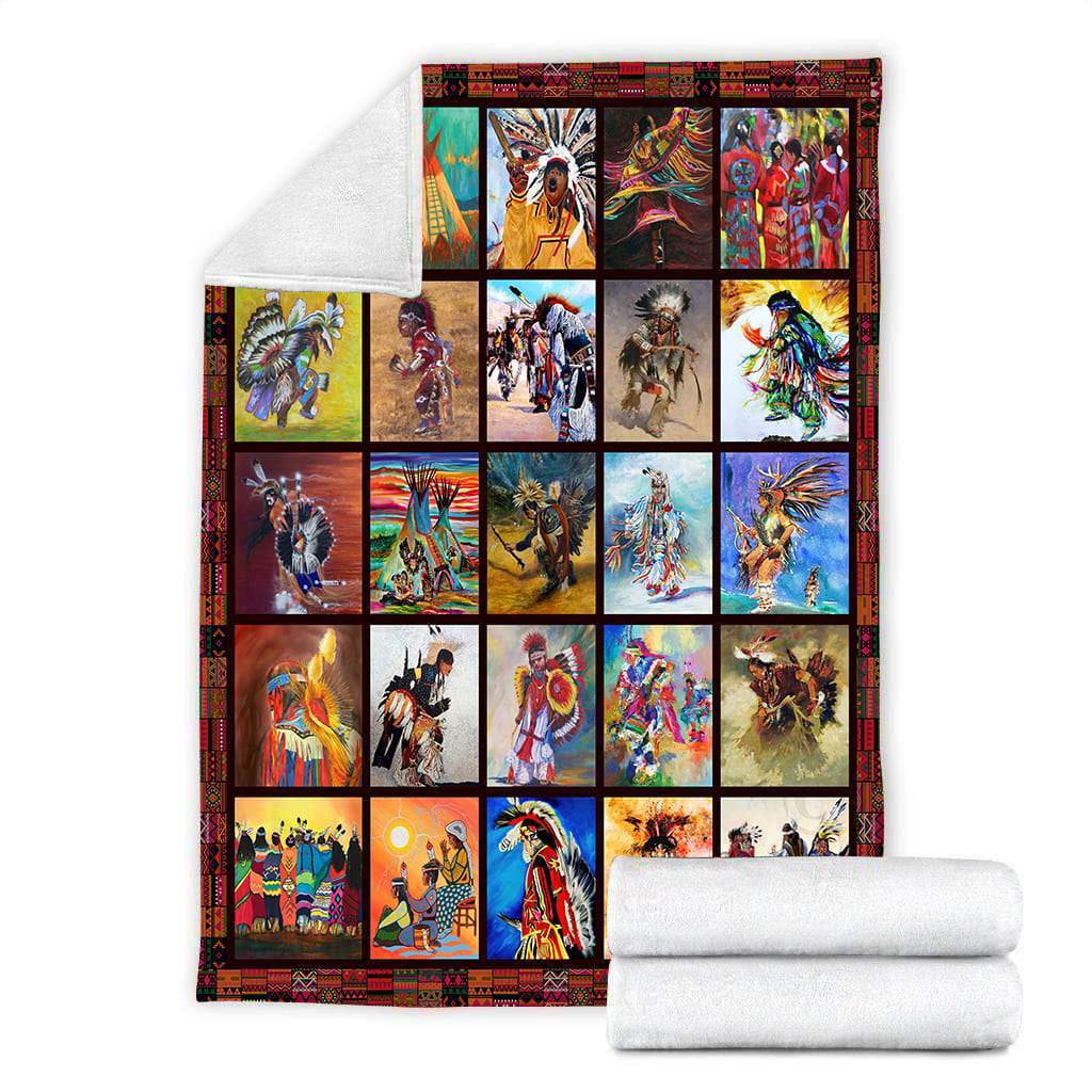 Native American 3D All Over Printed Blanket