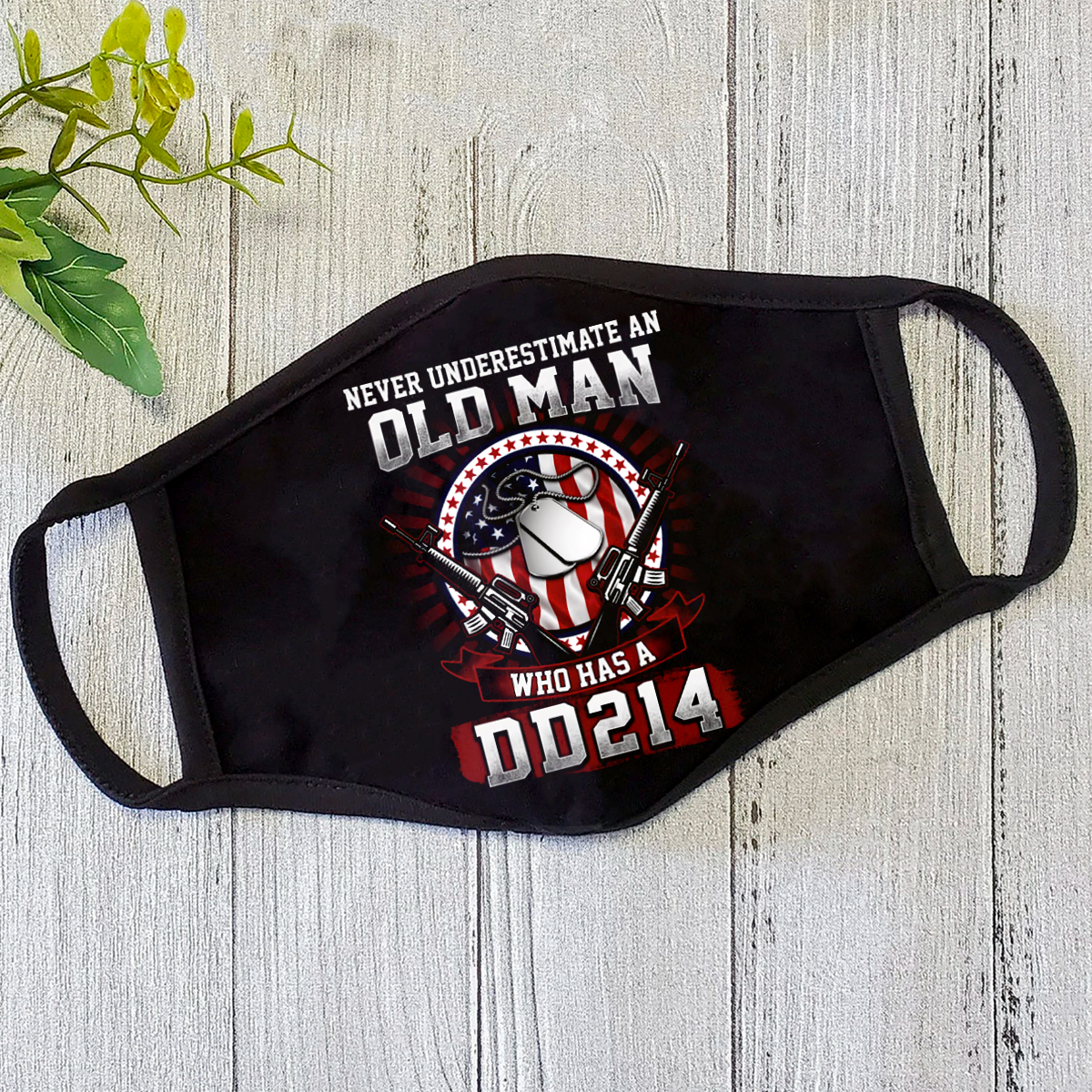 Veteran Old Man With DD214 Face Mask DL